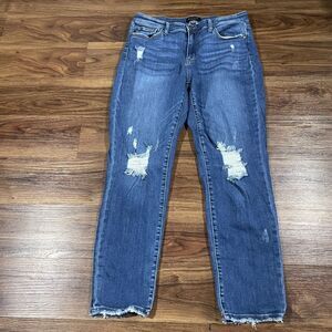 Judy Blue Distressed Blue Skinny Jeans